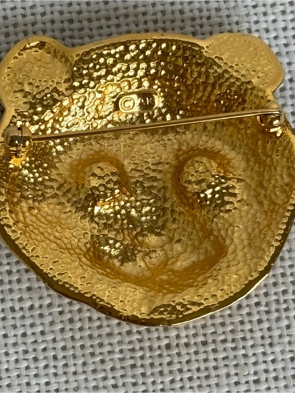 Vintage Ann Klein Gold Tone Panda Brooch Pin Signed